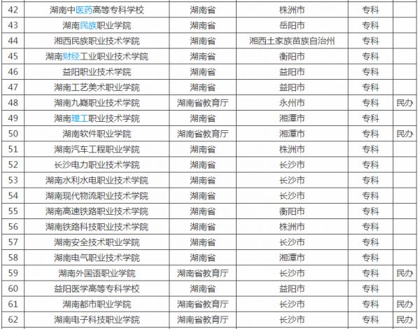 湖南职业技术学院排名(湖南大专职业技术学院的排名)